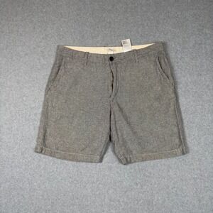 H&M Mens Chino Shorts Gray Cotton Oxford Style Size 34 Preppy Coastal Academia